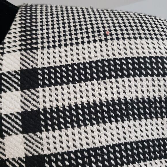 Vintage Doncaster Silk Black and White Checkered Lined Button Front Blazer 10 - Picture 7 of 11